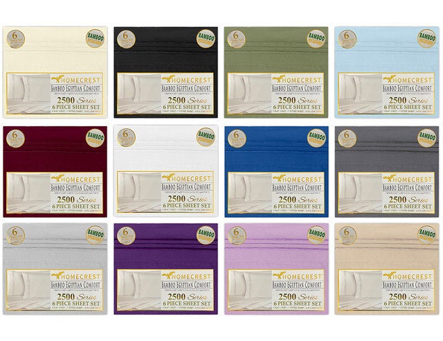Luxurious Bamboo Egyptian Comfort 2500 Series - King Size Sheet Set | Deep Fitted, Cooling, Super Soft - 6pc Bedding for Ultimate Comfort