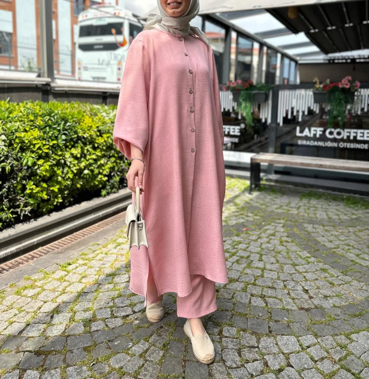 Modest work or office attire / Co-Ord Set with Palazzo Pant / Stylish Kaftan Abaya