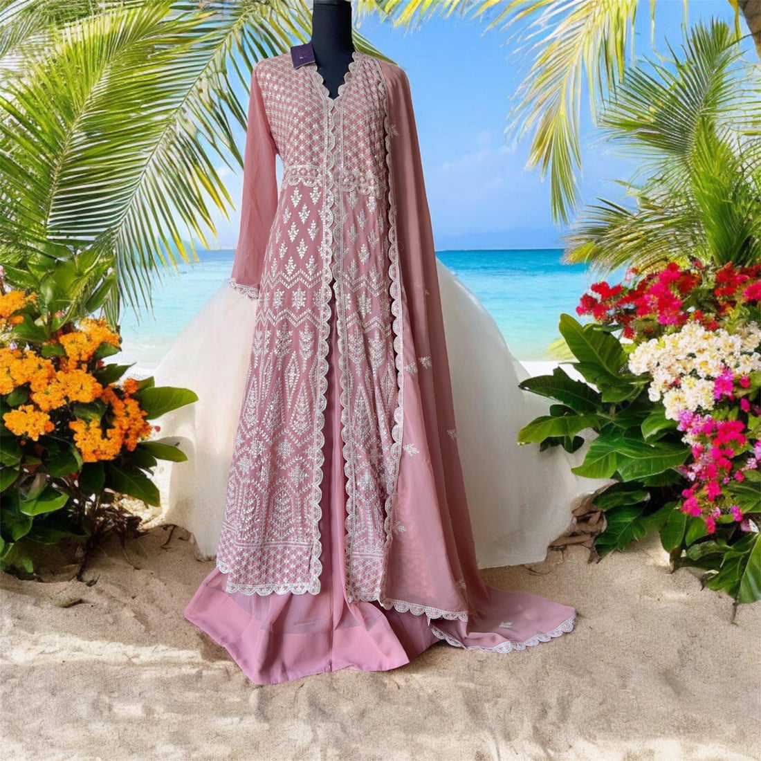 Rose Gold Gown, Gorgeous party dress, Deshi party dress, gown dress, wedding gown, Eid dress, Free Gift wrap and card