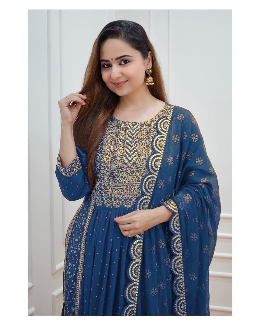 Salwar Kameez / Kurta Kurti/ Indian dress / Pakistani Dress/ Gift for Sister/ party dress/ salwar suits/blue color dress for Eid Gift, Party