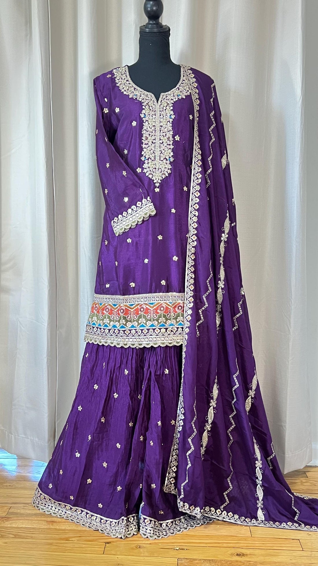 Sharara suit, party wear designer salwar kameez, Heavy embroidery work ready to wear dress, Eid gift, Pakistani dress, Indian dress, Deshi