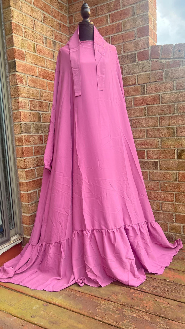 Abaya, Nida One-Piece Jilbab: Dubai Turkish Modest Prayer Dress with Extra Long Khimar - Casual Islamic Abaya for Women