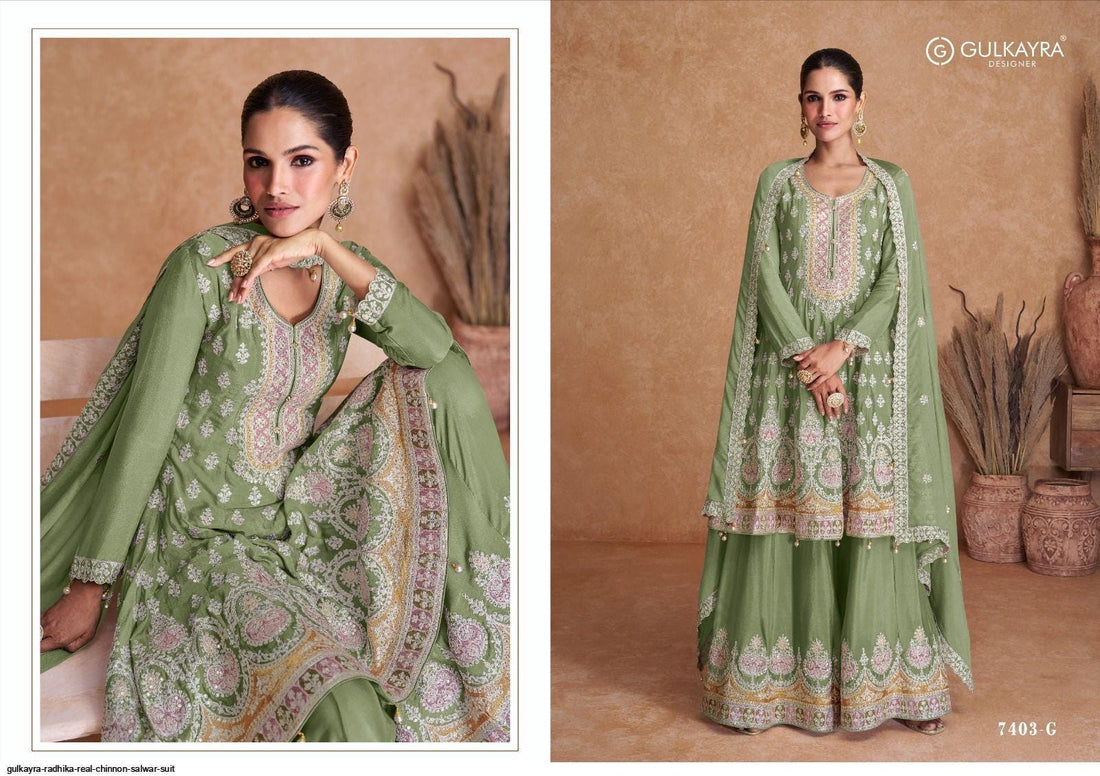 Sharara suit with Embroidered Palazzo Pant And Dupatta - Wedding Eid Party Outfit- Designer Gift Salwar Suit- Indian Dress - Pakistani Dress