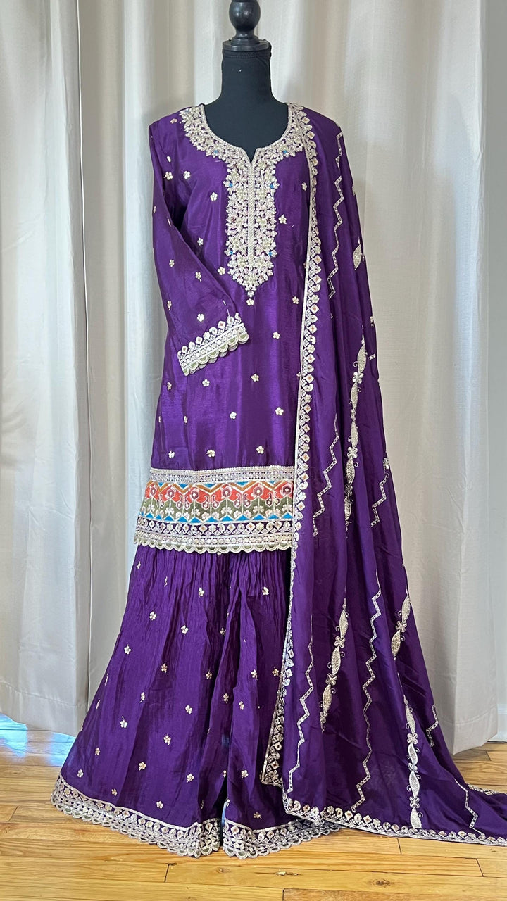 Sharara suit, party wear designer salwar kameez, Heavy embroidery work ready to wear dress, Eid gift, Pakistani dress, Indian dress, Deshi