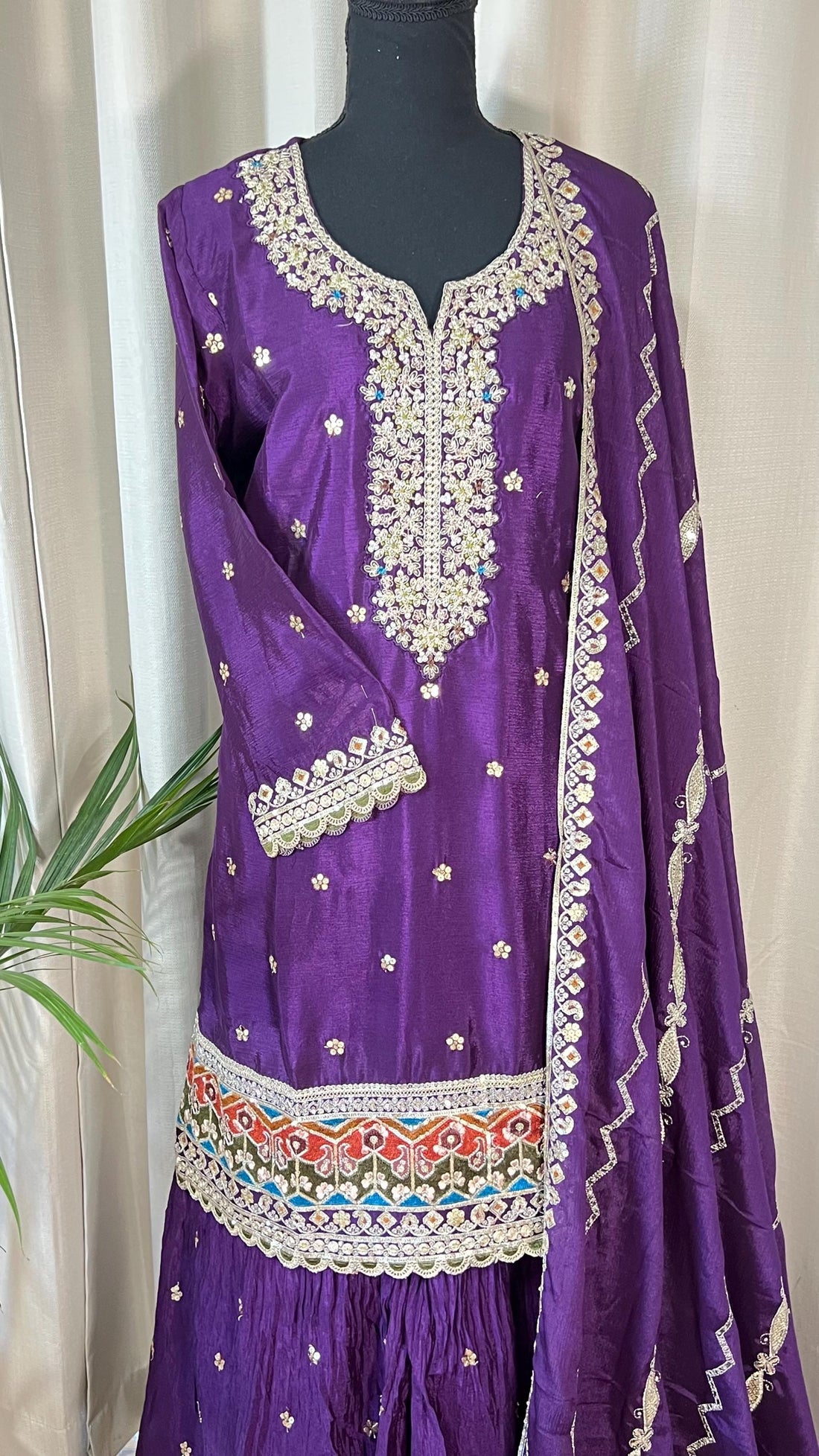 Sharara suit, party wear designer salwar kameez, Heavy embroidery work ready to wear dress, Eid gift, Pakistani dress, Indian dress, Deshi