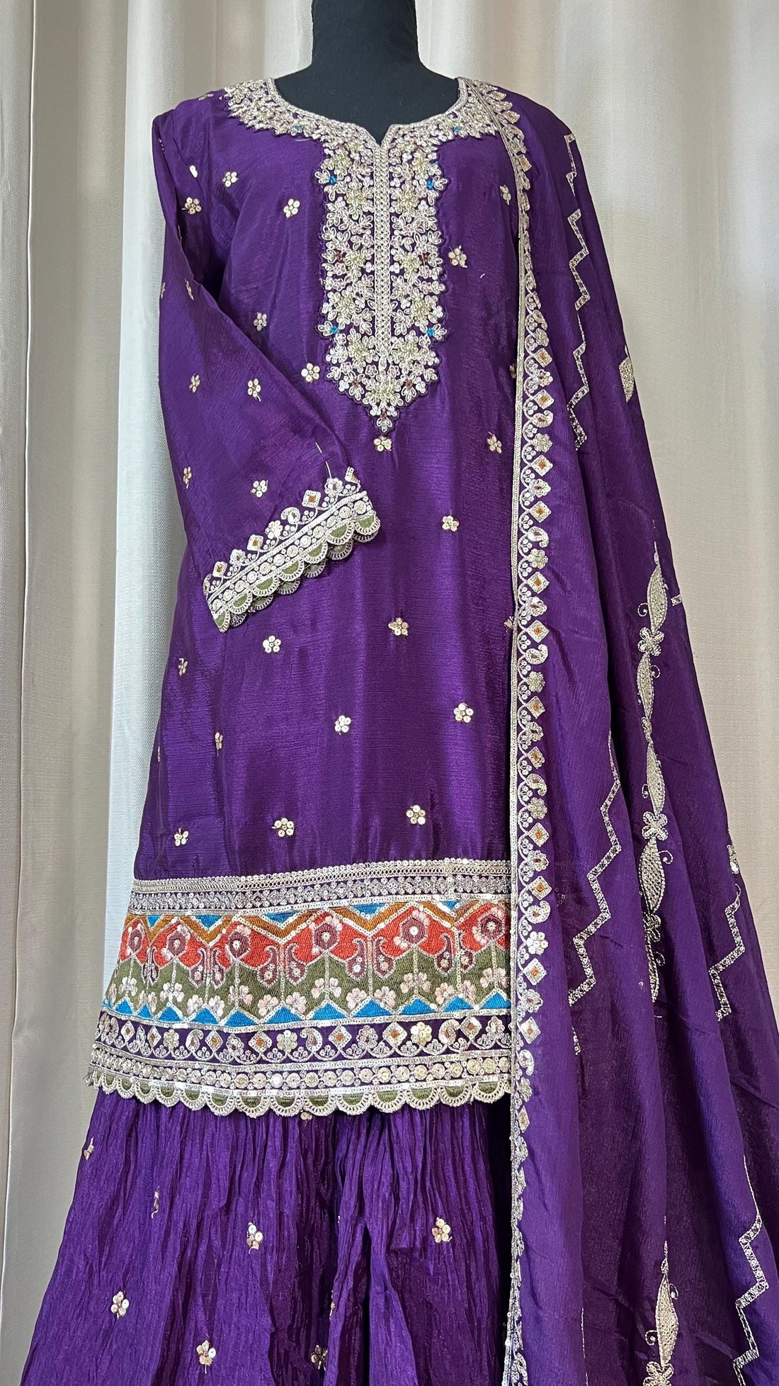 Sharara suit, party wear designer salwar kameez, Heavy embroidery work ready to wear dress, Eid gift, Pakistani dress, Indian dress, Deshi