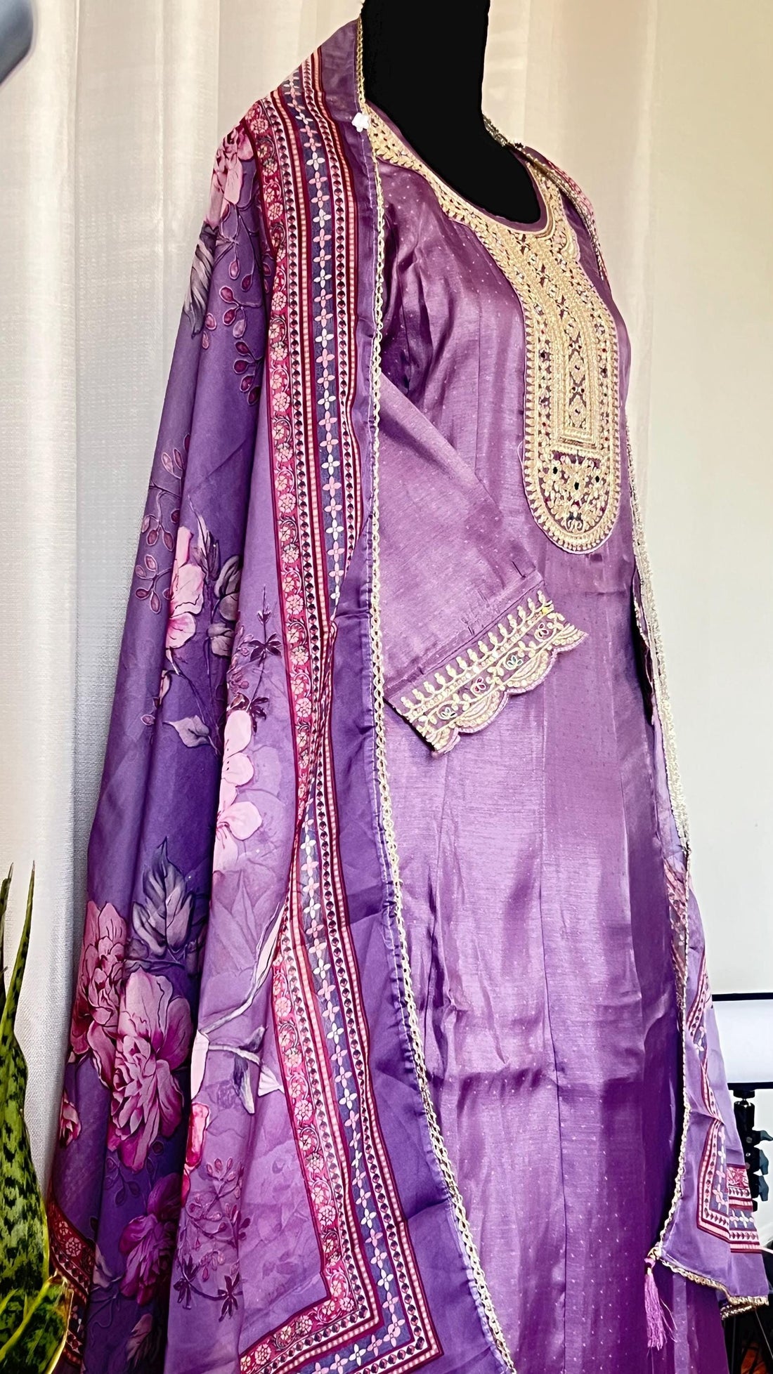 Designer Silk Kurti Set with Dupatta | Handwork & Mirror Detailing | Embroidered Indian Pakistani Salwar Kameez Dress | Perfect Gift for her