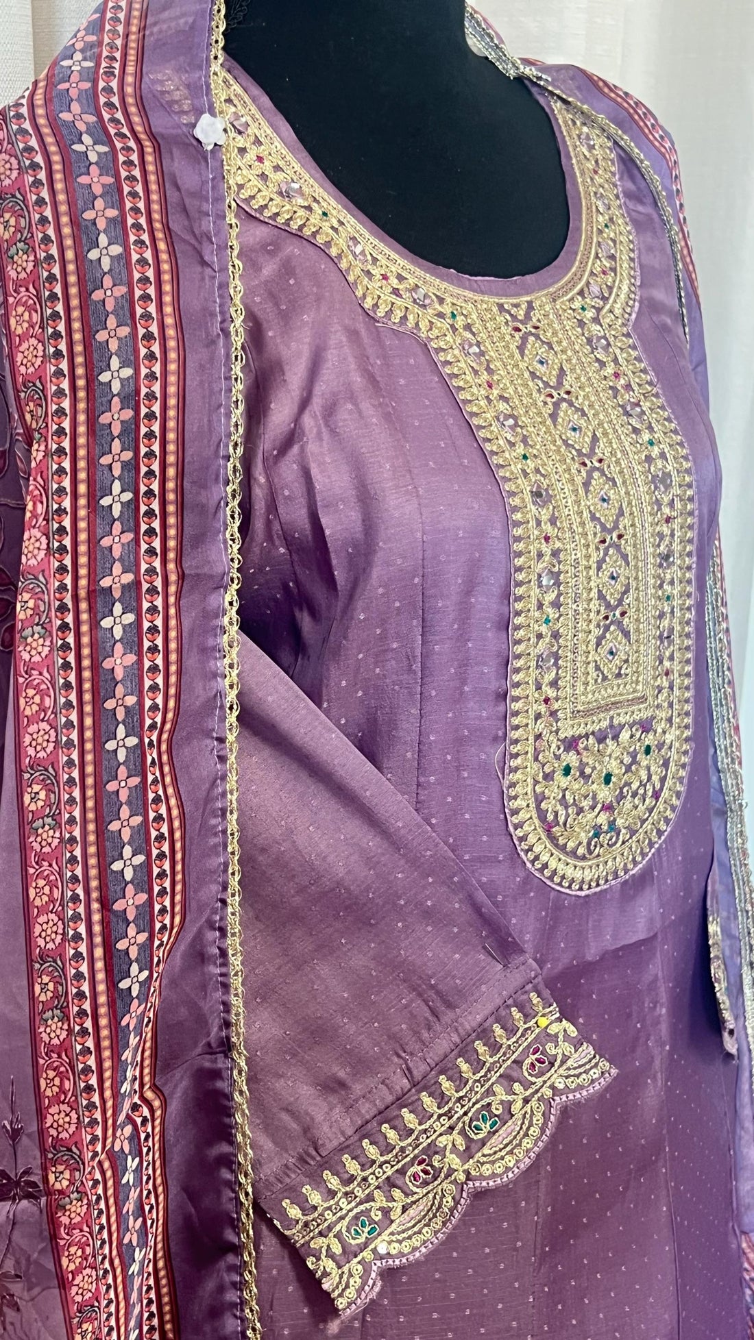 Designer Silk Kurti Set with Dupatta | Handwork & Mirror Detailing | Embroidered Indian Pakistani Salwar Kameez Dress | Perfect Gift for her