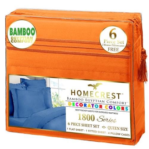 Luxurious Bamboo Egyptian Comfort 2500 Series - King Size Sheet Set | Deep Fitted, Cooling, Super Soft - 6pc Bedding for Ultimate Comfort