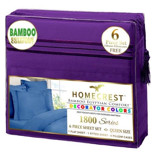 Luxurious Bamboo Egyptian Comfort 2500 Series - King Size Sheet Set | Deep Fitted, Cooling, Super Soft - 6pc Bedding for Ultimate Comfort