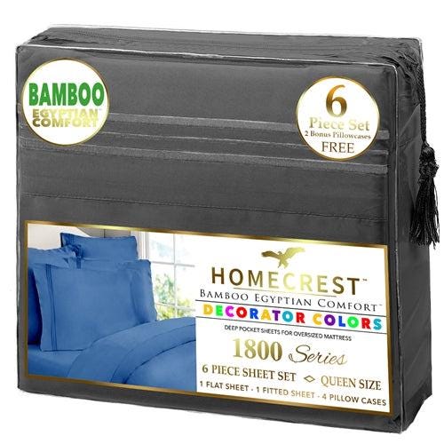 Luxurious Bamboo Egyptian Comfort 2500 Series - King Size Sheet Set | Deep Fitted, Cooling, Super Soft - 6pc Bedding for Ultimate Comfort