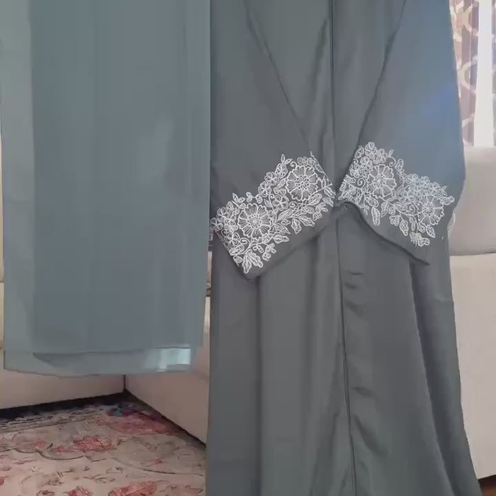 Dubai abaya, Handmade, Eid Express Delivery, High Quality, High Longevity, blue abaya, Embroidery abayaa, open abaya, Jilbab, Burqa