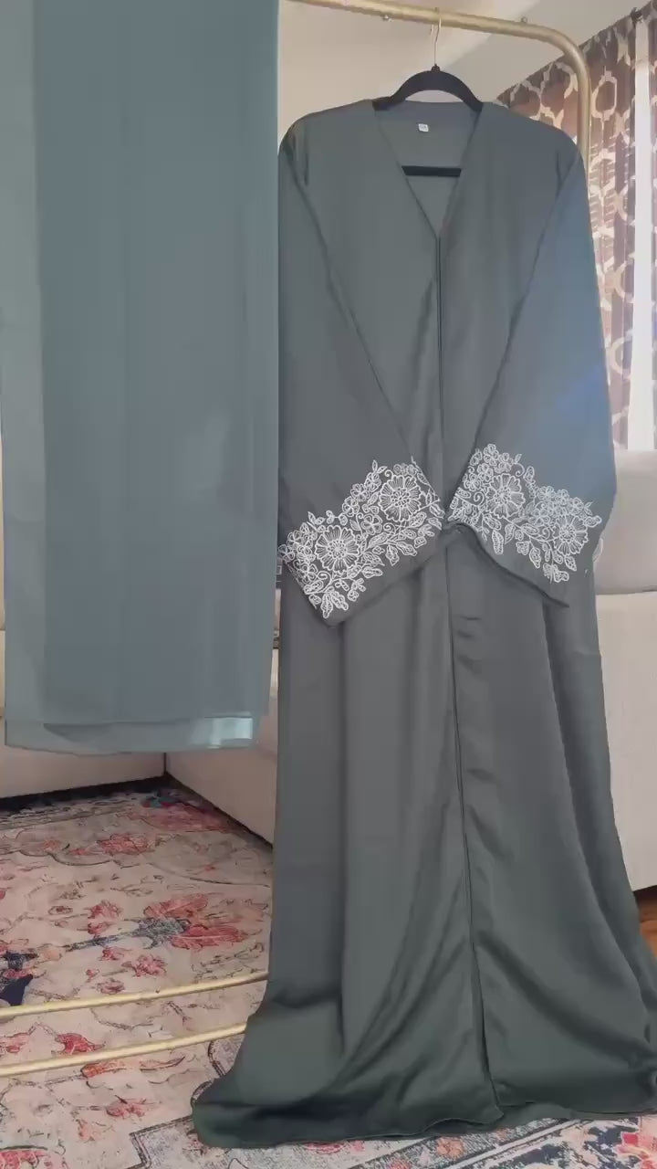 Dubai abaya, Handmade, Eid Express Delivery, High Quality, High Longevity, blue abaya, Embroidery abayaa, open abaya, Jilbab, Burqa