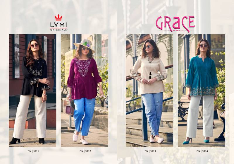 Elegant Viscose Tunic Top with Embroidered Border | Semi Official Casual Wear | Summer Kurtis